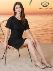 画像12: [ XS-Lサイズ / 2カラー][ERUKEI/GINZA COUTURE]ラインストーン・シンプル・フリルスリーブ・Aライン・ミニドレス・ワンピース[送料無料] (12)