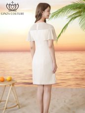 画像3: [ XS-Lサイズ / 2カラー][ERUKEI/GINZA COUTURE]ラインストーン・シンプル・フリルスリーブ・Aライン・ミニドレス・ワンピース[送料無料] (3)