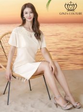 画像6: [ XS-Lサイズ / 2カラー][ERUKEI/GINZA COUTURE]ラインストーン・シンプル・フリルスリーブ・Aライン・ミニドレス・ワンピース[送料無料] (6)