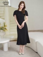画像7: [ XS-Lサイズ / 2カラー][ERUKEI/GINZA COUTURE]シンプル・リボン・ラインストーン・タイト・マーメイド・ミディアムドレス・ワンピース[送料無料] (7)