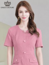 画像10: [ XS-Lサイズ / 2カラー][ERUKEI/GINZA COUTURE]半袖・Aライン・ビジューボタン・シンプル・ミニドレス・ワンピース[送料無料] (10)