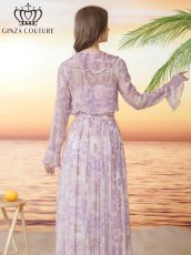 画像6: [ XS-Lサイズ / 2カラー][ERUKEI/GINZA COUTURE]シフォン・プリント・フリル・長袖・ボレロ[送料無料] (6)