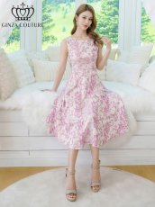 画像12: [ XS-Lサイズ / 3カラー][ERUKEI/GINZA COUTURE]花柄・ジャガード・ノースリーブ・Aライン・ミディアムドレス・ワンピース[送料無料] (12)