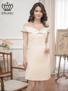 GINZA COUTURE パーティドレス ワンピース ナイトドレス GINZA COUTURE/銀座クチュール】ドットレース/ 刺繍レース