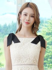 画像4: [ XS-Lサイズ / 1カラー][ERUKEI]レース・リボン・ノースリーブ・シアー・インナーミニ・マキシ丈・セミフレア・ロングドレス[送料無料] (4)