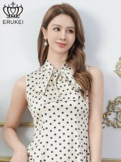 画像11: [ERUKEI]ノースリーブ・プチハイネック・リボン・Aライン・ミニドレス・ワンピース[送料無料] (11)