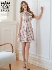 画像13: [ERUKEI]ノースリーブ・プチハイネック・リボン・Aライン・ミニドレス・ワンピース[送料無料] (13)