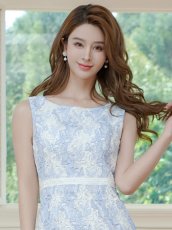 画像8: [ XS-Lサイズ / 2カラー ][ERUKEI]バタフライ・蝶柄・ケミカルレース・総レース・切替・タイト・ミディアムドレス・ワンピース[送料無料] (8)