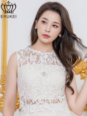 画像4: [ XS-Lサイズ / 1カラー][ERUKEI]総レース・ケミカルレース・ビジューボタン・ノースリーブ・タイト・ミニドレス・ワンピース[送料無料] (4)