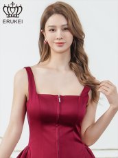 画像11: [ERUKEI]ドット・ノースリーブ・フロントジップ・バックスピンドル・Aライン・フレア・ミニドレス・ワンピース[送料無料] (11)