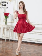 画像15: [ERUKEI]ドット・ノースリーブ・フロントジップ・バックスピンドル・Aライン・フレア・ミニドレス・ワンピース[送料無料] (15)