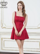 画像18: [ERUKEI]ドット・ノースリーブ・フロントジップ・バックスピンドル・Aライン・フレア・ミニドレス・ワンピース[送料無料] (18)