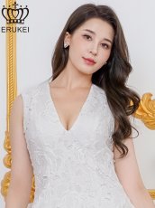 画像11: [ERUKEI]総レース・ケミカルレース・ノースリーブ・Vネック・Aライン・ミニドレス・ワンピース[送料無料] (11)