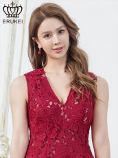 画像10: [ERUKEI]総レース・ケミカルレース・ノースリーブ・Vネック・Aライン・ミニドレス・ワンピース[送料無料] (10)