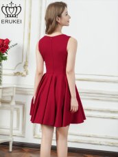 画像9: [ XS-Lサイズ / 2カラー][ERUKEI]シンプル・ノースリーブ・Aライン・フレア・ミニドレス・ワンピース[送料無料] (9)