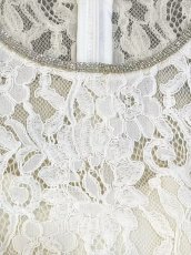 画像7: [ XS-Lサイズ / 2カラー][ERUKEI]総レース・ネックビジュー・ラインストーン・ノースリーブ・スリット・マーメイド・ロングドレス[送料無料] (7)