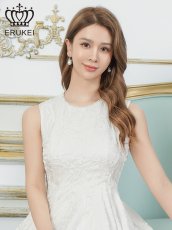 画像10: [ XS-Lサイズ /3カラー][ERUKEI]シャイニーサテン・シワ加工・ネックビジュー・シンプル・ノースリーブ・フレア・Aライン・ミニドレス・ワンピース[送料無料] (10)