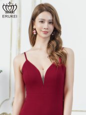 画像10: [ERUKEI]ワンカラー・キャミソール・Vカット・シアー・スリット・タイト・マーメイド・ロングドレス[送料無料] (10)