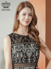 画像4: [ XS-Lサイズ / 3カラー][ERUKEI]ブラック・ホワイト・レッド・総レース・シアー・タイト・ミディアムドレス・ワンピース[送料無料] (4)