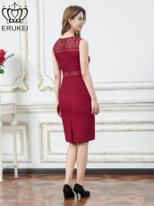 画像15: [ XS-Lサイズ / 3カラー][ERUKEI]ブラック・ホワイト・レッド・総レース・シアー・タイト・ミディアムドレス・ワンピース[送料無料] (15)