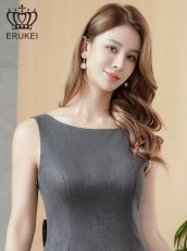 画像16: [ XS-Lサイズ /3カラー][ERUKEI]レッド・グリーン・グレー・リボン・背中見せ・Aライン・フレア・ミニドレス・ワンピース[送料無料] (16)