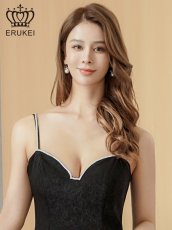 画像4: [ XS-Lサイズ / 2カラー ][ERUKEI]ワンカラー・シンプル・ラインストーン・キャミソール・フレア・Aライン・ミニドレス・ワンピース[送料無料] (4)