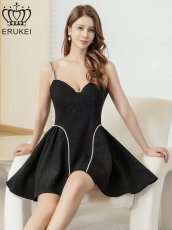 画像6: [ XS-Lサイズ / 2カラー ][ERUKEI]ワンカラー・シンプル・ラインストーン・キャミソール・フレア・Aライン・ミニドレス・ワンピース[送料無料] (6)