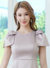画像4: [ XS-Lサイズ / 3カラー][ERUKEI]半袖・シンプル・Ａライン・リボン・ミニドレス・ワンピース[送料無料] (4)