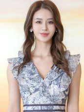 画像4: [ XS-Lサイズ / 1カラー][ERUKEI]プリント・花柄・Vネック・ノースリーブ・ティアード・フリル・切替・Aライン・ミニドレス・ワンピース[送料無料] (4)