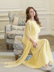 画像18: [ERUKEI/SETTAN]ホワイト・ワインレッド・イエロー・総レース・ケープ風・ロングスリーブ・ロングドレス[送料無料] (18)