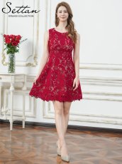 画像15: [ERUKEI/SETTAN]花柄・ケミカルレース・総レース・Aライン・フレア・ミニドレス・ワンピース[送料無料] (15)