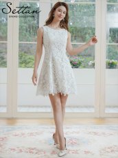 画像13: [ERUKEI/SETTAN]花柄・ケミカルレース・総レース・Aライン・フレア・ミニドレス・ワンピース[送料無料] (13)