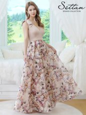 画像3: [ XS-Lサイズ / 6カラー][ERUKEI/SETTAN]Vネック・ノースリーブ・シンプル・サテン・上品・肩リボン・切替・Aライン・ロングドレス[送料無料] (3)