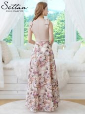 画像4: [ XS-Lサイズ / 6カラー][ERUKEI/SETTAN]Vネック・ノースリーブ・シンプル・サテン・上品・肩リボン・切替・Aライン・ロングドレス[送料無料] (4)
