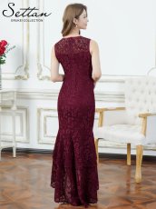 画像3: [ XS-Lサイズ / 1カラー][ERUKEI/SETTAN]総レース・シアー・ノースリーブ・エレガント・スリット・フィッシュテール・タイト・マーメイド・ロングドレス[送料無料] (3)