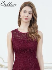 画像4: [ XS-Lサイズ / 1カラー][ERUKEI/SETTAN]総レース・シアー・ノースリーブ・エレガント・スリット・フィッシュテール・タイト・マーメイド・ロングドレス[送料無料] (4)