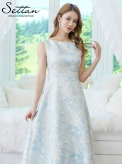 画像8: [ XS-Lサイズ / 5カラー][ERUKEI/SETTAN]花柄・ラメ・ノースリーブ・フレア・Aライン・ロングドレス[送料無料] (8)
