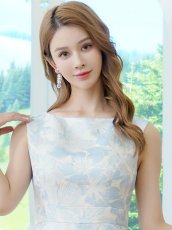 画像10: [ XS-Lサイズ / 5カラー][ERUKEI/SETTAN]花柄・ラメ・ノースリーブ・フレア・Aライン・ロングドレス[送料無料] (10)