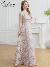 画像2: [ XS-Lサイズ / 5カラー][ERUKEI/SETTAN]花柄・ラメ・ノースリーブ・フレア・Aライン・ロングドレス[送料無料] (2)