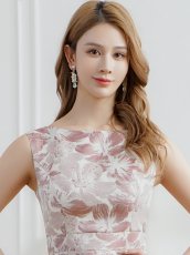 画像4: [ XS-Lサイズ / 5カラー][ERUKEI/SETTAN]花柄・ラメ・ノースリーブ・フレア・Aライン・ロングドレス[送料無料] (4)