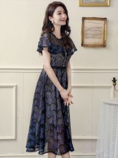 画像4: [ERUKEI/SETTAN]ホワイト・ブラック・総レース・シースルー・半袖・Aライン・ミディアムドレス・ワンピース[送料無料] (4)