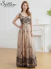 画像5: [ XS-Lサイズ / 1カラー][ERUKEI/SETTAN]チュールレース・クラシカル・ハイウエスト・ノースリーブ・フレア・Aライン・ロングドレス[送料無料] (5)