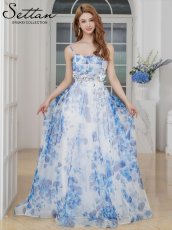 画像2: [ERUKEI/SETTAN]ホワイト×ピンク・立体フラワー・ラメ・プリント・花柄・レース・キャミソール・スピンドル・Aライン・ロングドレス[送料無料] (2)