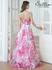 画像5: [ERUKEI/SETTAN]ホワイト×ピンク・立体フラワー・ラメ・プリント・花柄・レース・キャミソール・スピンドル・Aライン・ロングドレス[送料無料] (5)