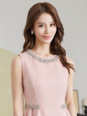 画像10: [ XS-Lサイズ / 3カラー][ERUKEI/SETTAN]シンプル・ラインストーン・ノースリーブ・Aライン・ミニドレス・ワンピース[送料無料] (10)