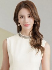 画像10: [ XS-Lサイズ / 3カラー][ERUKEI/SETTAN]ラインストーン・プチハイネック・ノースリーブ・ポケット・フレア・Aライン・ミニドレス・ワンピース[送料無料] (10)