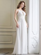 画像4: [ERUKEI/SETTAN]レッド・ホワイト・イエロー・胸元カット・ビジュー・エレガント・Aライン・ロングドレス[送料無料] (4)