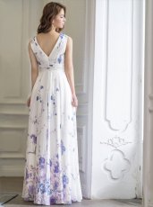 画像17: [ERUKEI SETTAN]シフォン・花柄・フラワープリント・Aライン・Vネック・ノースリーブ・ロングドレス[黒木麗奈着用]《送料＆代引き手数料無料》 (17)