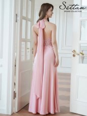 画像7: [ERUKEI/SETTAN]ピンク・ホワイト・ワインレッド・ホルターネック・エレガント・胸元レース・ラインストーン・Aライン・ロングドレス[送料無料] (7)