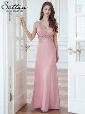 画像13: [ERUKEI/SETTAN]ピンク・ホワイト・ワインレッド・ホルターネック・エレガント・胸元レース・ラインストーン・Aライン・ロングドレス[送料無料] (13)